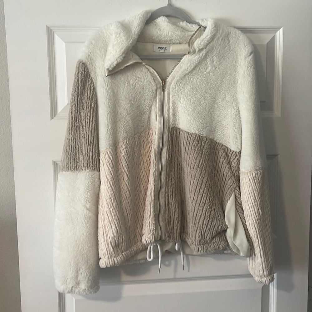 Triple toned furry jacket